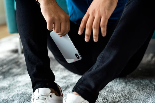 A person holding a smartphone