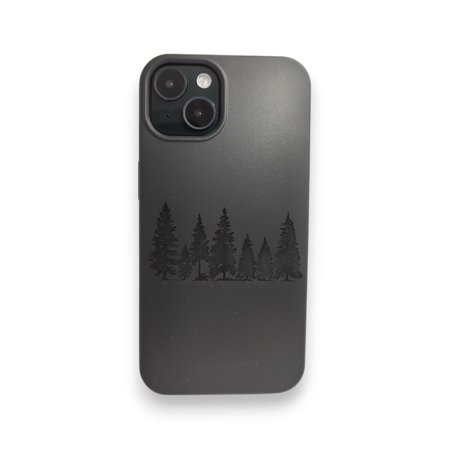 Kompostoituva iPhone-suojakuori - Musta - 3D Kaiverrettu - Honkametsä