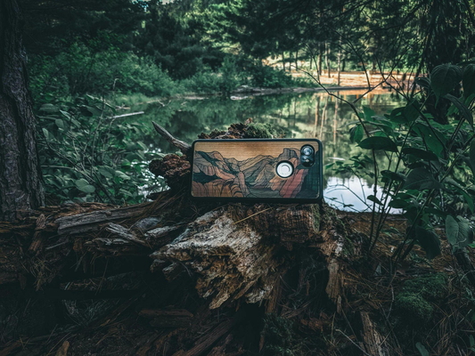 Shot of a biodegradable phone case showcasing its eco-friendly material.