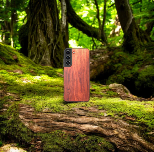 An organic wooden phone 