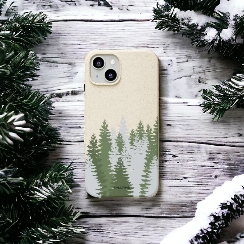 a snow themed phone case
