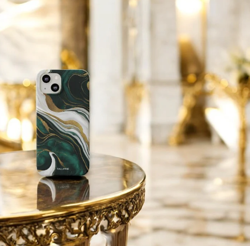 a marble themed Tallpine phone case