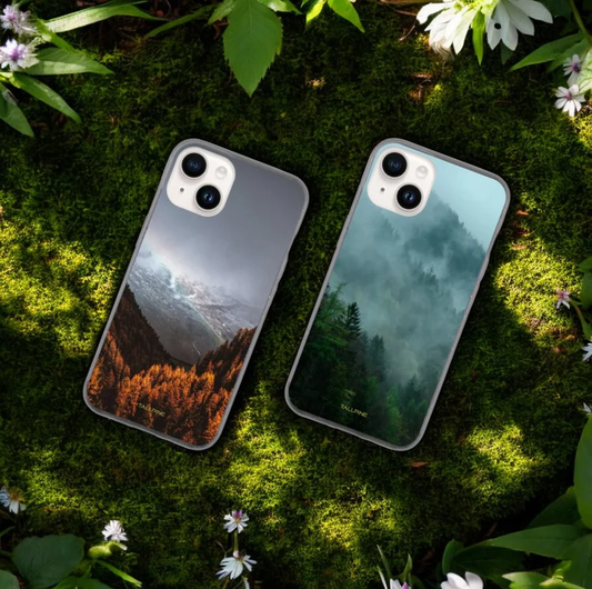 Compostable phone cases from the Wilderness Collection by Tallpine Cases.