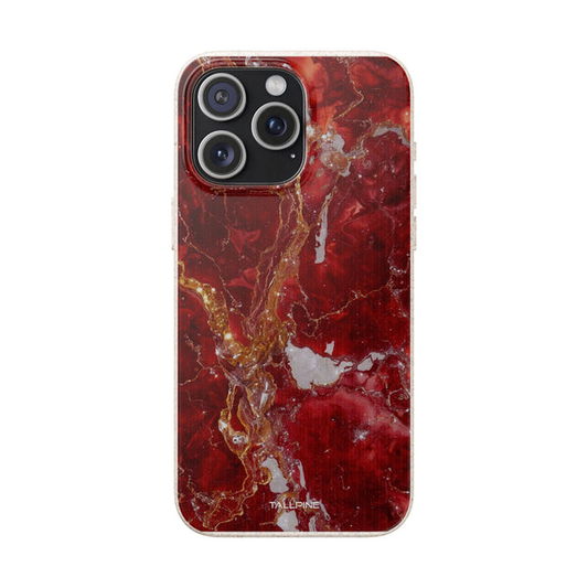 Ruby Cream Marble eco-friendly phone case for iPhone 15 Pro Max by Tallpine Cases