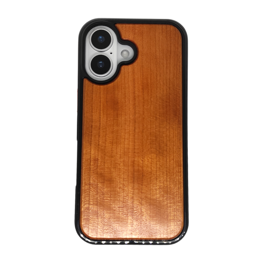 A wooden iPhone 17 phone case