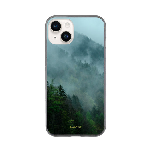 Misty Forest - Eco Case iPhone 14 - Tallpine Cases | Sustainable and Eco-Friendly Phone Cases - Blue Forest Green Nature