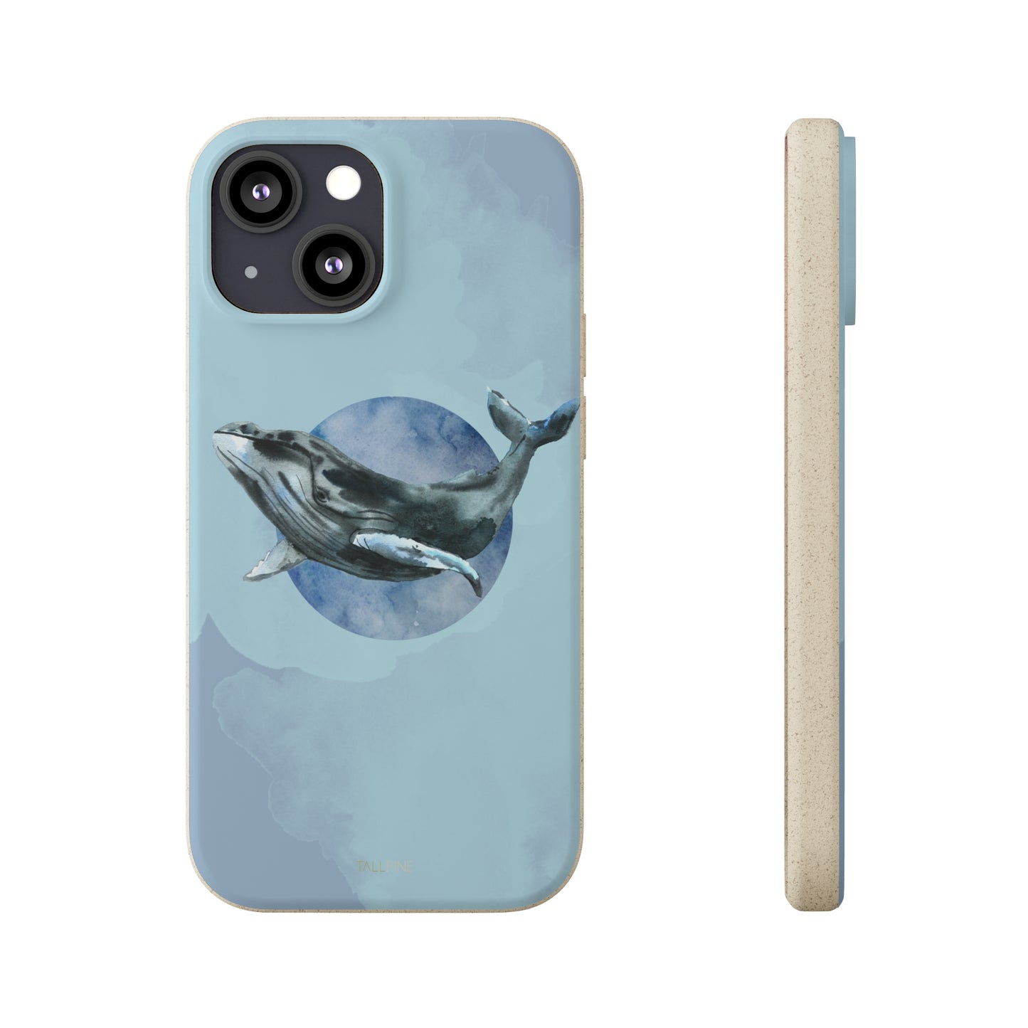 Watercolor Whale - Eco Case iPhone 13 Mini - Tallpine Cases | Sustainable and Eco-Friendly - Animals Blue Sealife