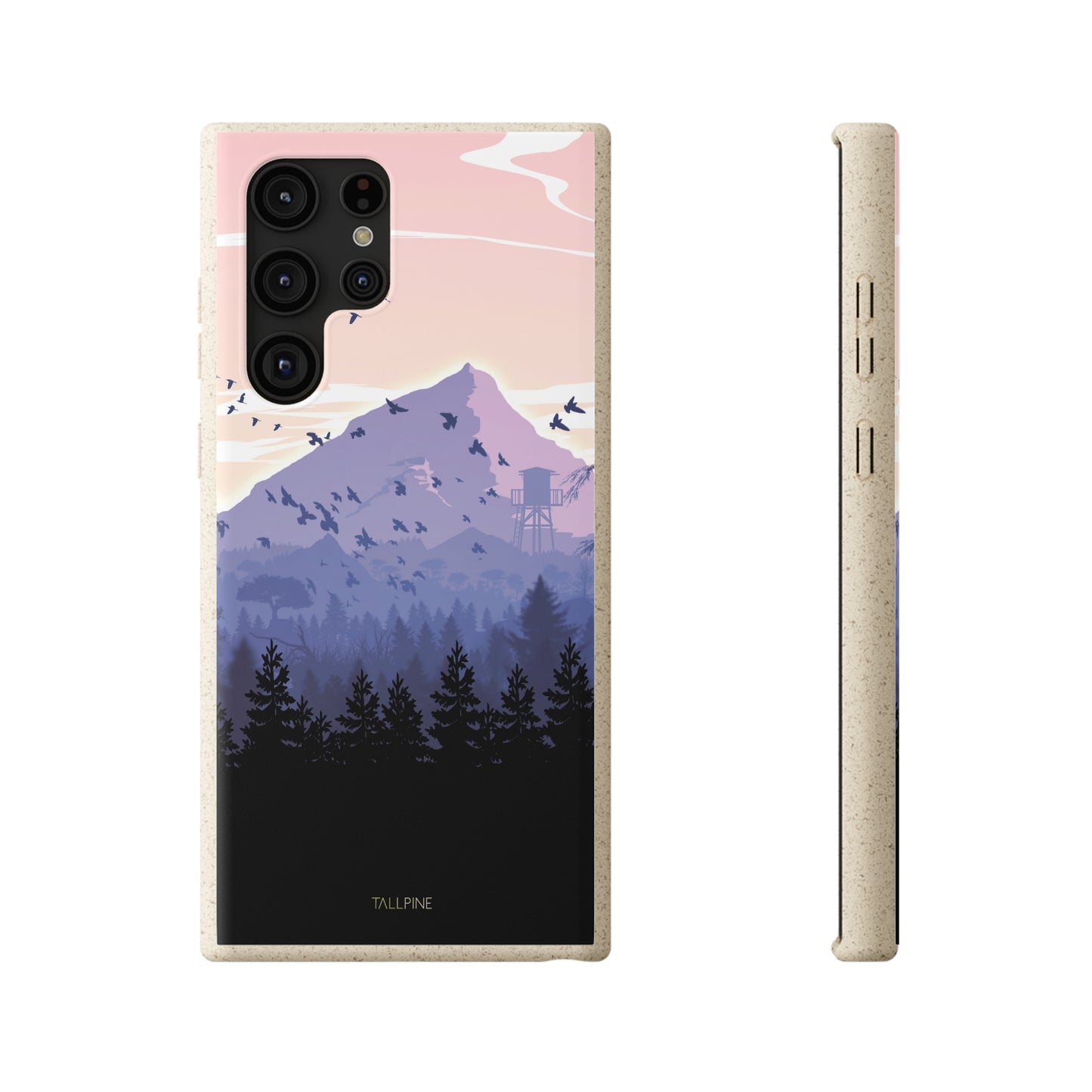 Pink Forest - Eco Case Samsung Galaxy S22 Ultra - Tallpine Cases | Sustainable and Eco-Friendly - Forest Mountain Nature Pink