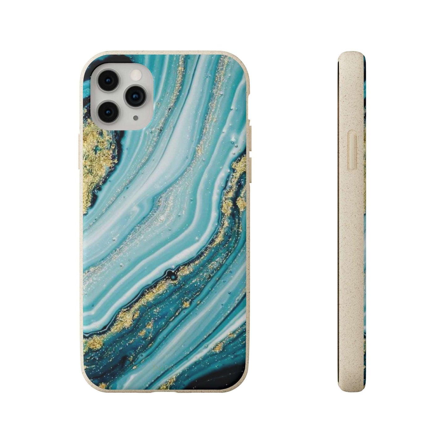 Golden Azure Marble - Eco Case iPhone 11 Pro Max - Tallpine Cases | Sustainable and Eco-Friendly - Abstract Blue Marble