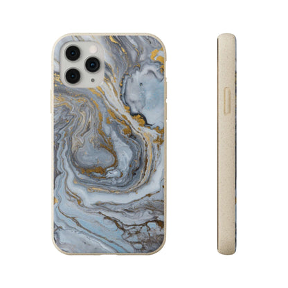 Chrome Marble - Eco Case iPhone 11 Pro - Tallpine Cases | Sustainable and Eco-Friendly - Abstract Blue Marble