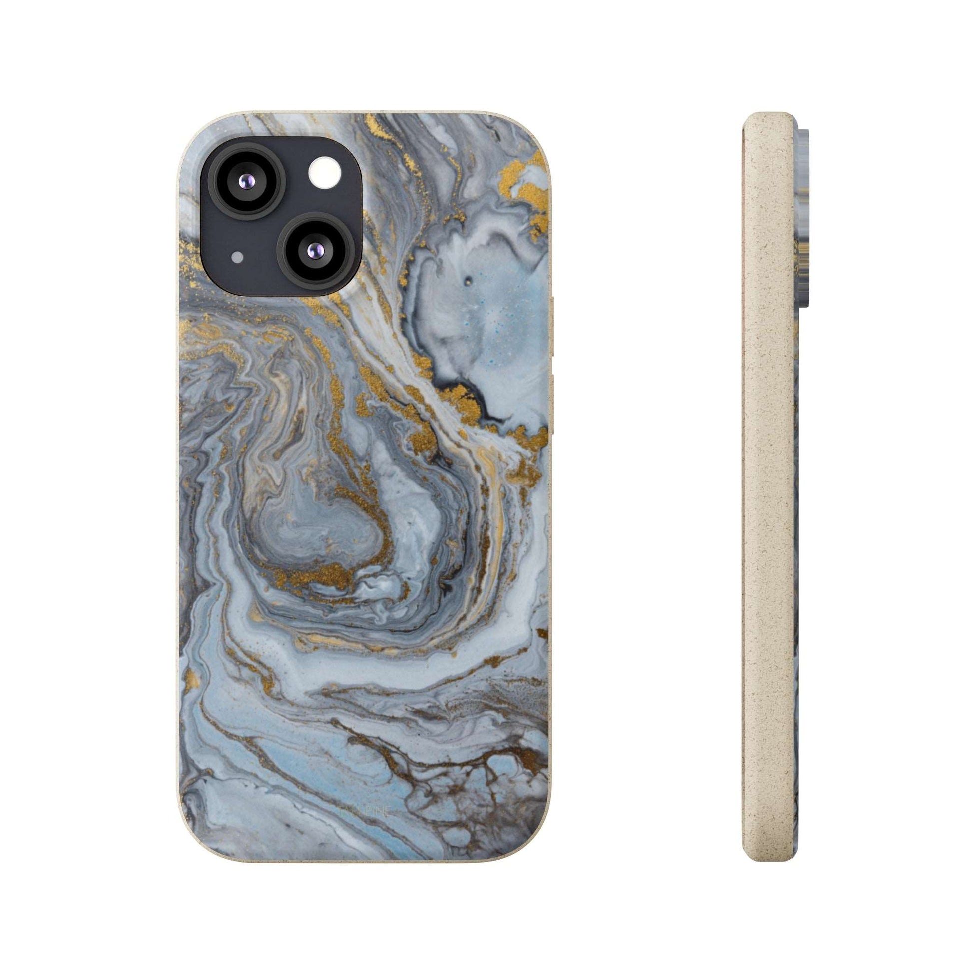 Chrome Marble - Eco Case iPhone 13 Mini - Tallpine Cases | Sustainable and Eco-Friendly - Abstract Blue Marble