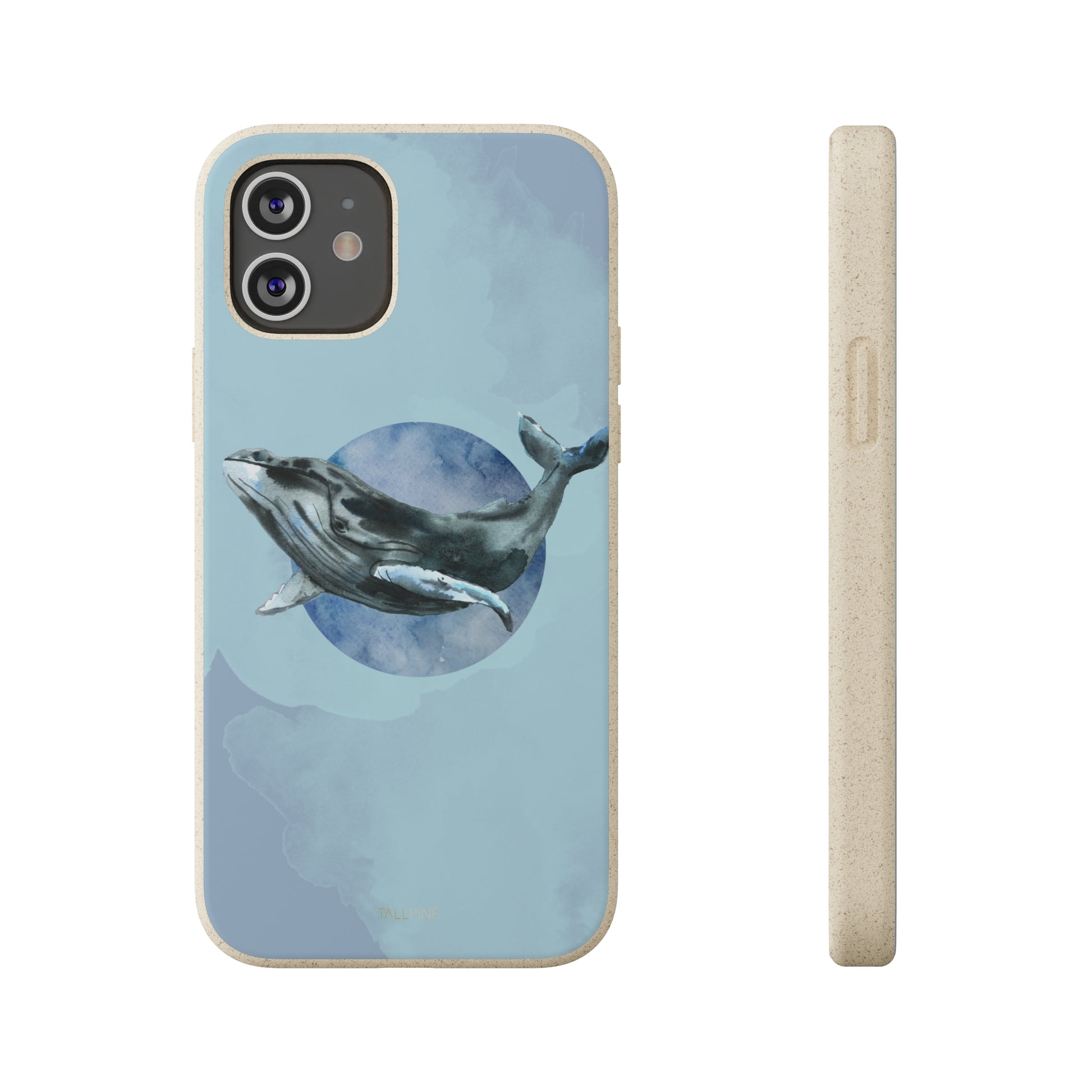 Watercolor Whale - Eco Case iPhone 12 - Tallpine Cases | Sustainable and Eco-Friendly - Animals Blue Sealife