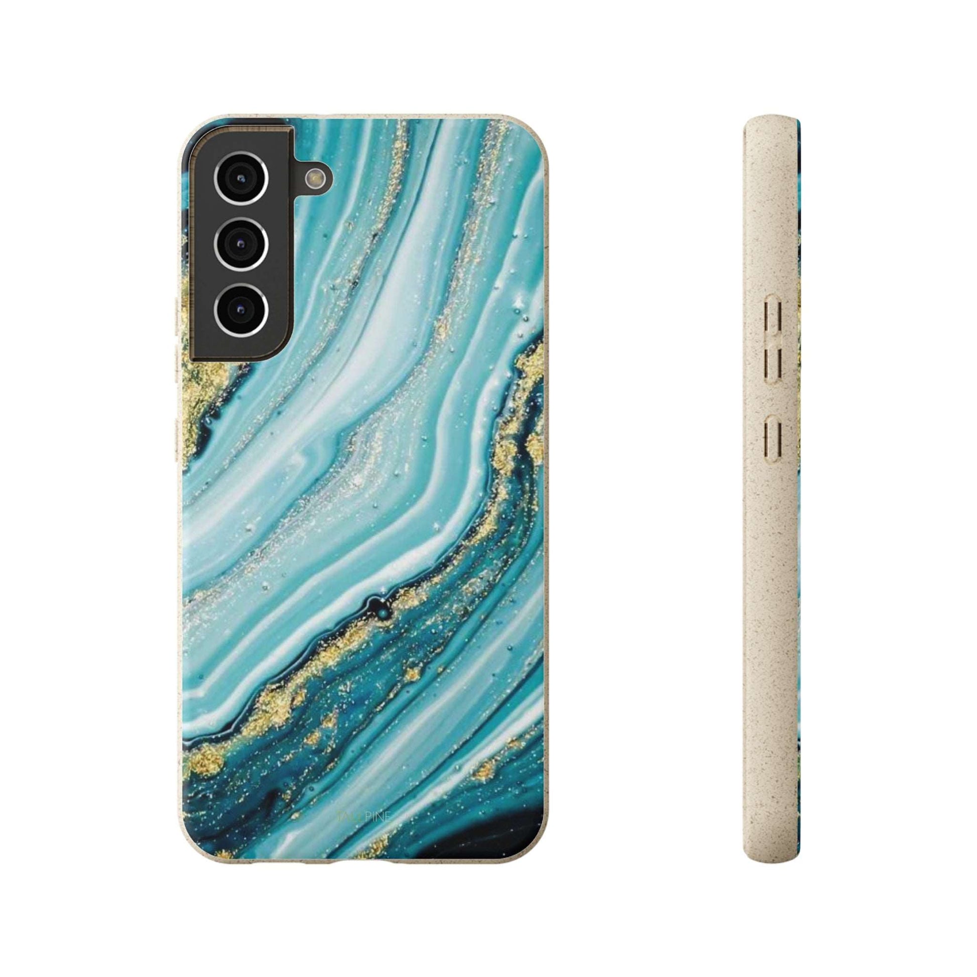 Golden Azure Marble - Eco Case Samsung Galaxy S22 Plus - Tallpine Cases | Sustainable and Eco-Friendly - Abstract Blue Marble