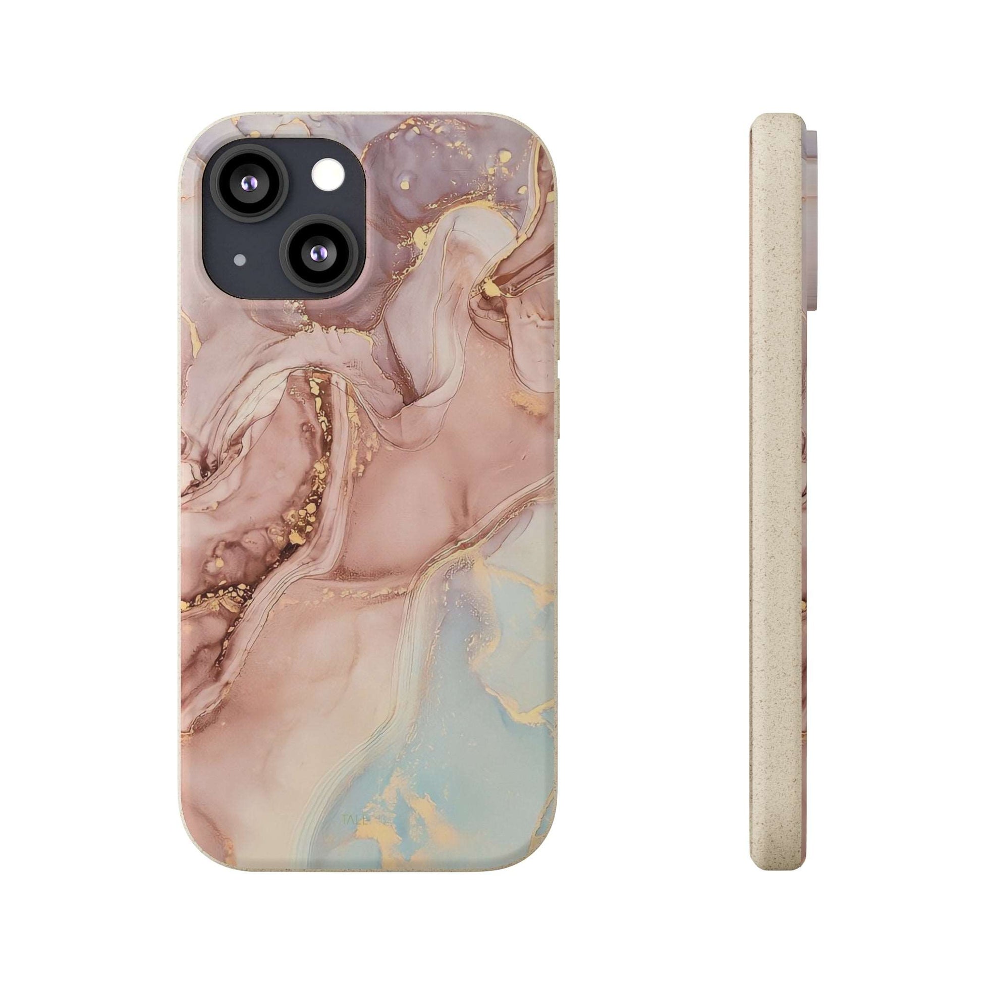 Golden Rose Marble - Eco Case iPhone 13 Mini - Tallpine Cases | Sustainable and Eco-Friendly - Abstract Hot Marble Pink