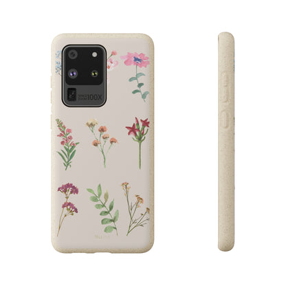 Watercolor Flowers - Eco Case Samsung Galaxy S20 Ultra - Tallpine Cases | Sustainable and Eco-Friendly - Beige Flowers Nature