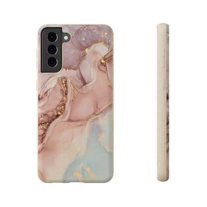 Golden Rose Marble - Eco Case Samsung Galaxy S21 Plus - Tallpine Cases | Sustainable and Eco-Friendly - Abstract Hot Marble Pink