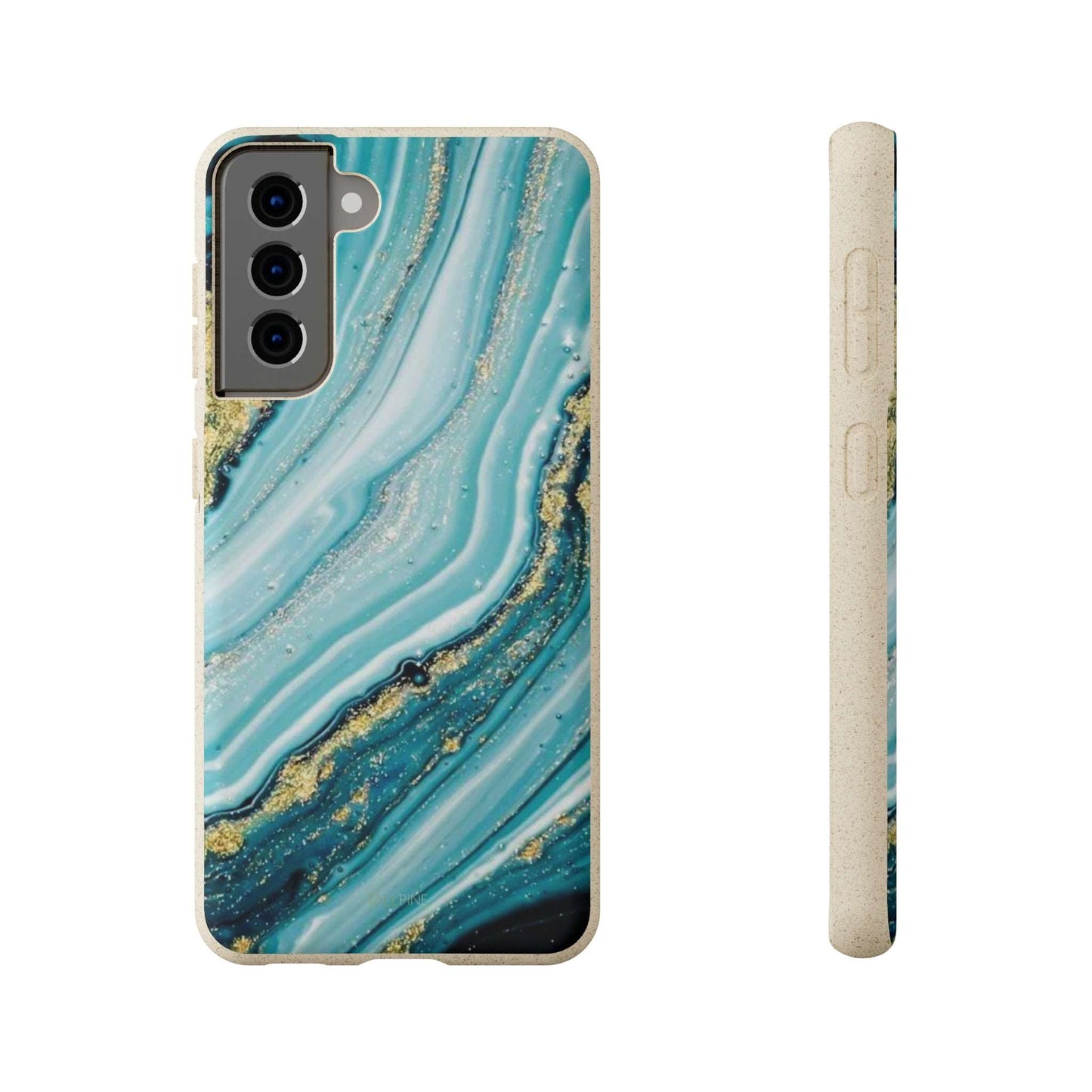 Golden Azure Marble - Eco Case Samsung Galaxy S21 - Tallpine Cases | Sustainable and Eco-Friendly - Abstract Blue Marble