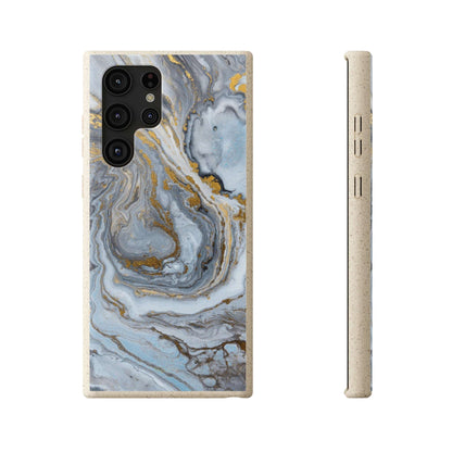 Chrome Marble - Eco Case Samsung Galaxy S22 Ultra - Tallpine Cases | Sustainable and Eco-Friendly - Abstract Blue Marble