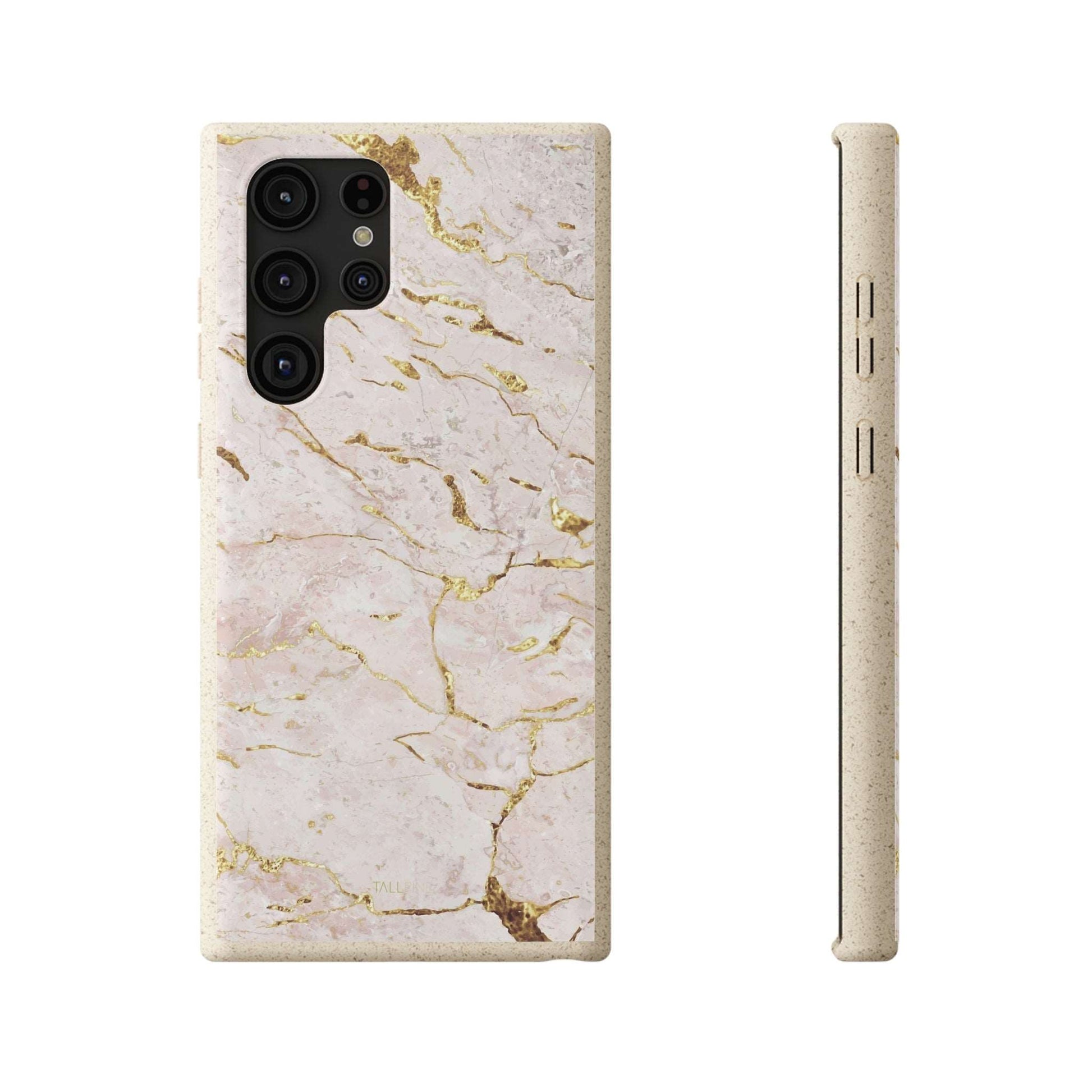 Golden Vanilla Marble - Eco Case Samsung Galaxy S22 Ultra - Tallpine Cases | Sustainable and Eco-Friendly - Abstract Marble White