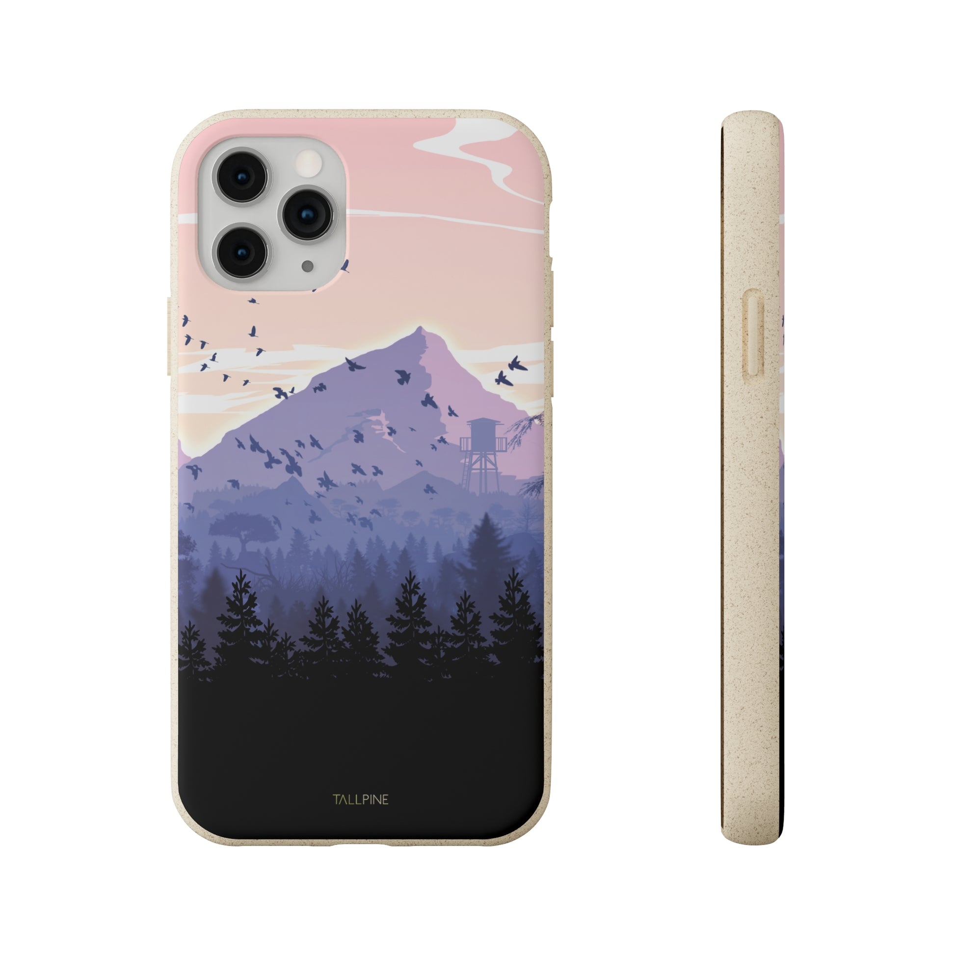 Pink Forest - Eco Case iPhone 11 Pro - Tallpine Cases | Sustainable and Eco-Friendly - Forest Mountain Nature Pink