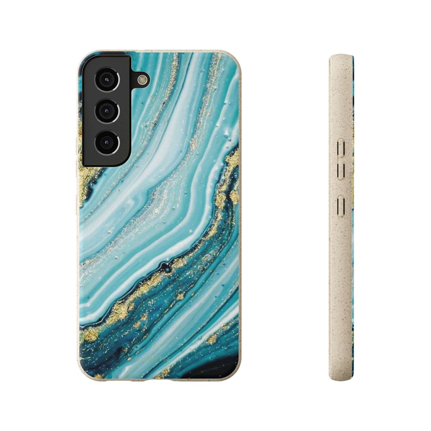 Golden Azure Marble - Eco Case Samsung Galaxy S22 - Tallpine Cases | Sustainable and Eco-Friendly - Abstract Blue Marble