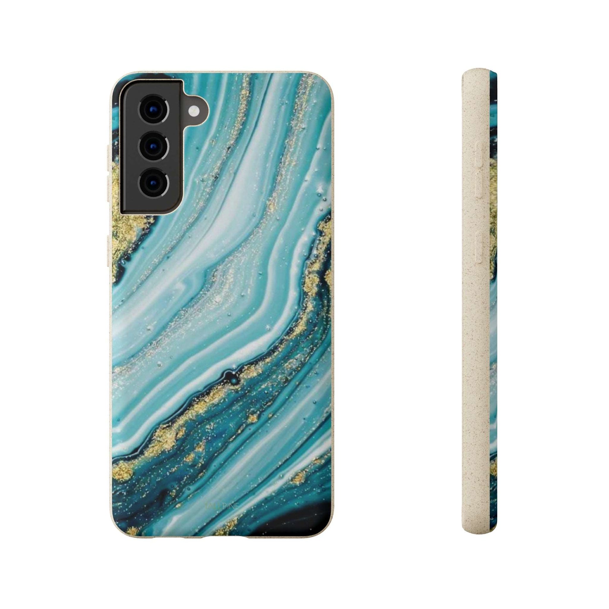 Golden Azure Marble - Eco Case Samsung Galaxy S21 Plus - Tallpine Cases | Sustainable and Eco-Friendly - Abstract Blue Marble