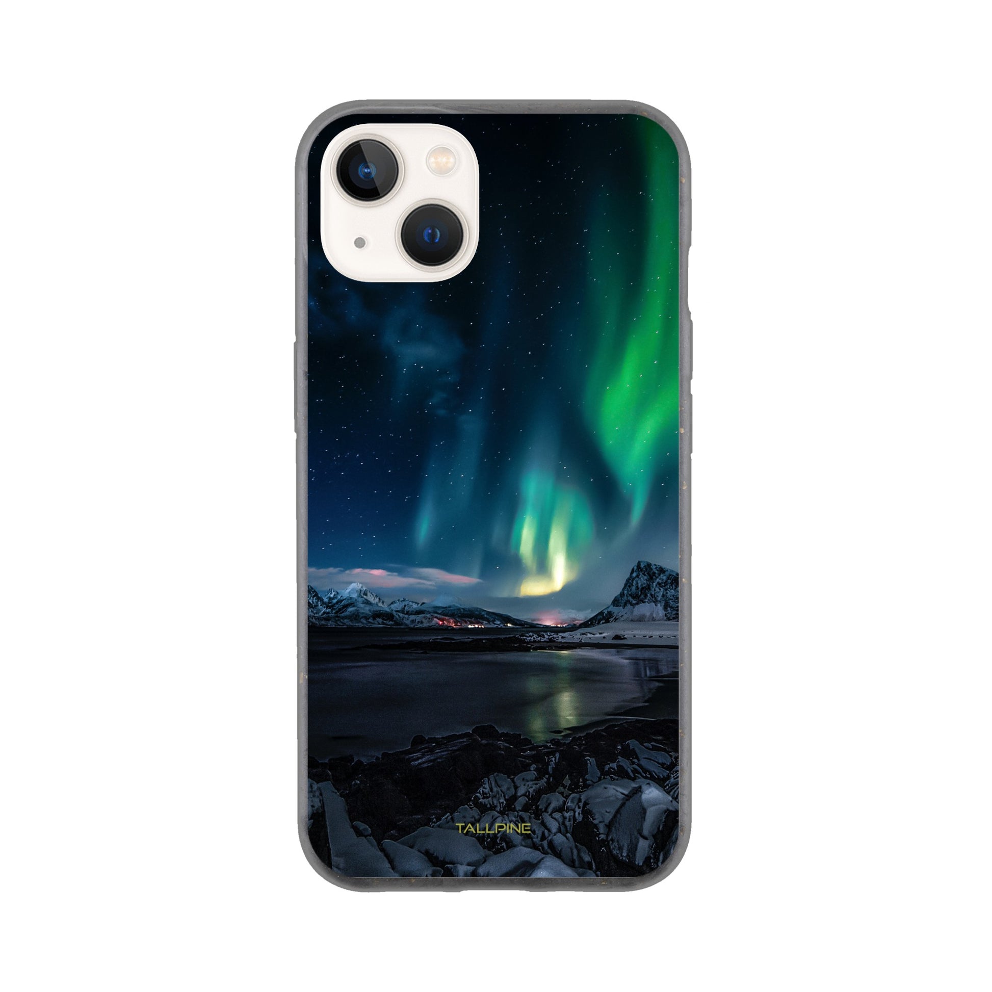 Northern Lights - Eco Case iPhone 13 - Tallpine Cases | Sustainable and Eco-Friendly - Black Green Nature