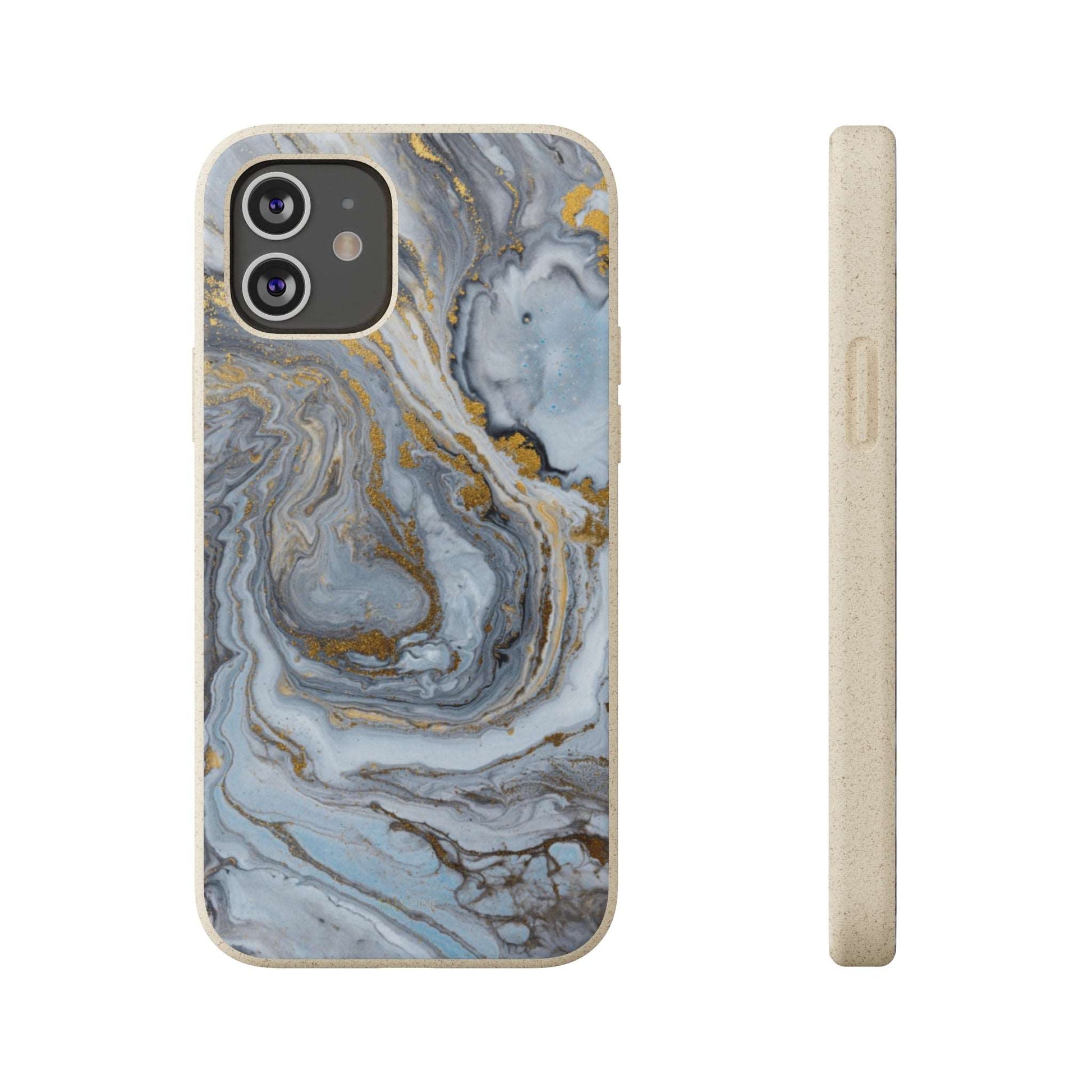 Chrome Marble - Eco Case iPhone 12 - Tallpine Cases | Sustainable and Eco-Friendly - Abstract Blue Marble