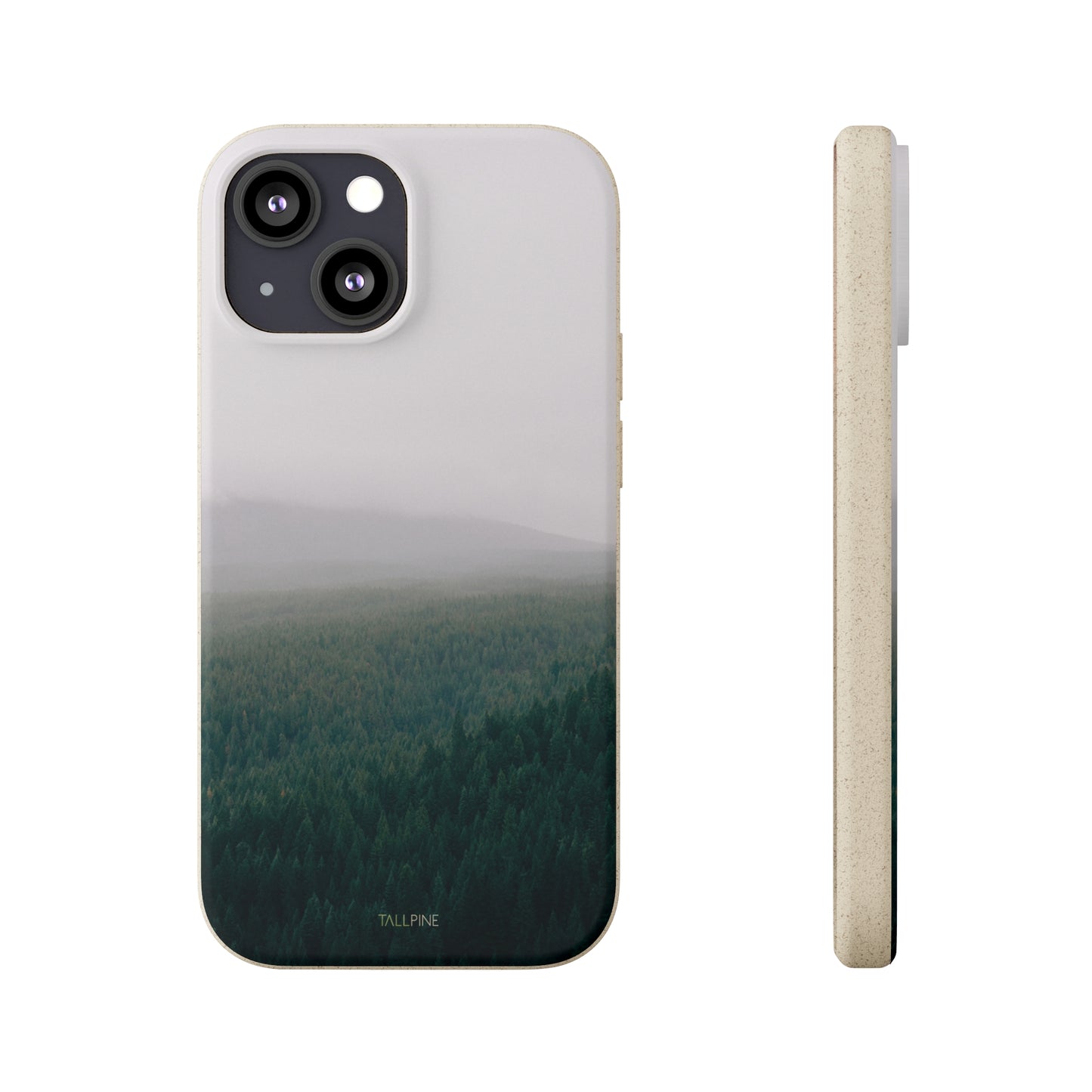 Good Morning Forest - Eco Case iPhone 13 Mini - Tallpine | Sustainable and Eco-Friendly Phone Cases - Forest Green Nature white