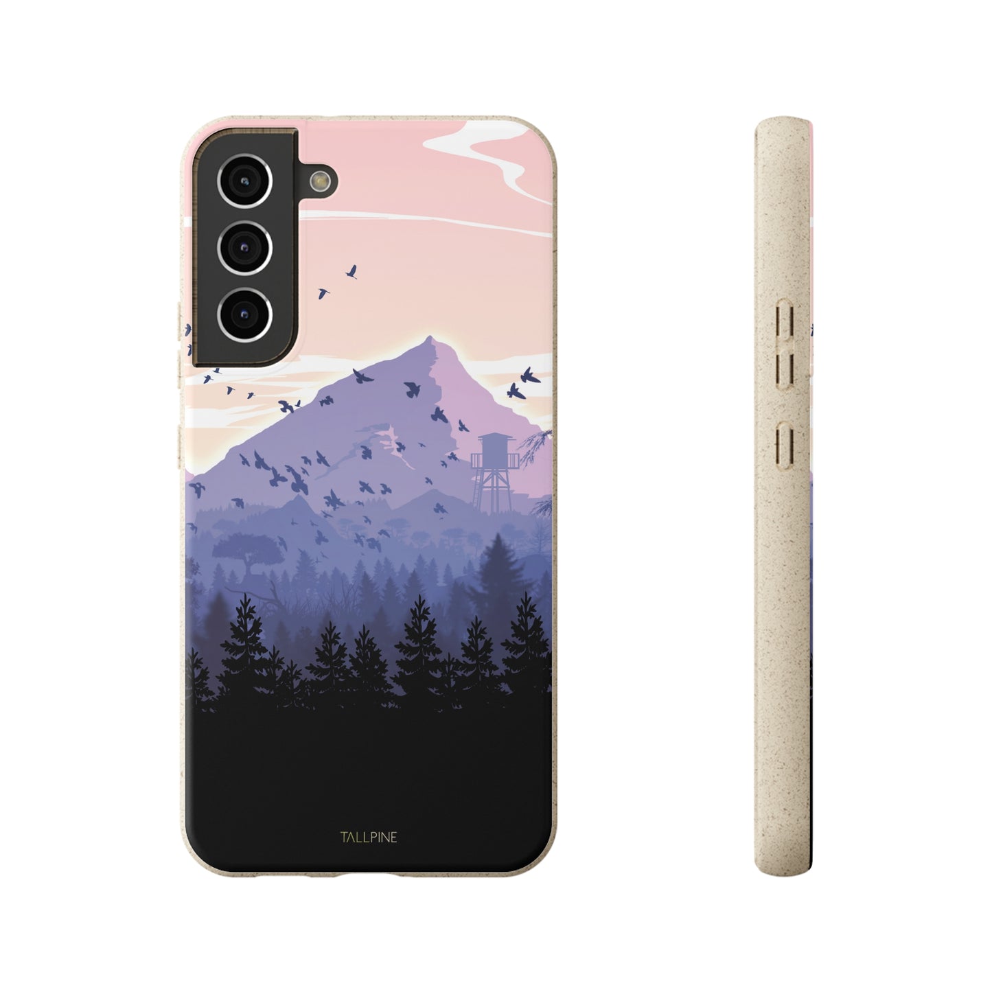 Pink Forest - Eco Case Samsung Galaxy S22 Plus - Tallpine Cases | Sustainable and Eco-Friendly - Forest Mountain Nature Pink