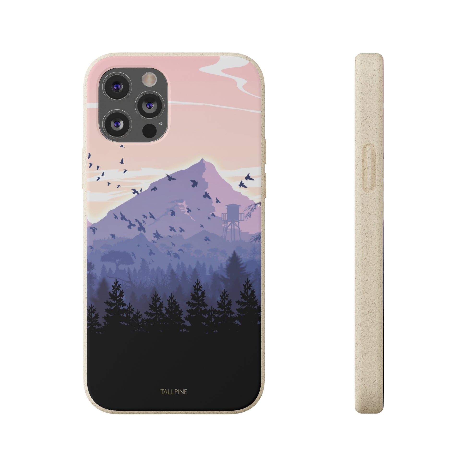 Pink Forest - Eco Case iPhone 12 Pro - Tallpine Cases | Sustainable and Eco-Friendly - Forest Mountain Nature Pink