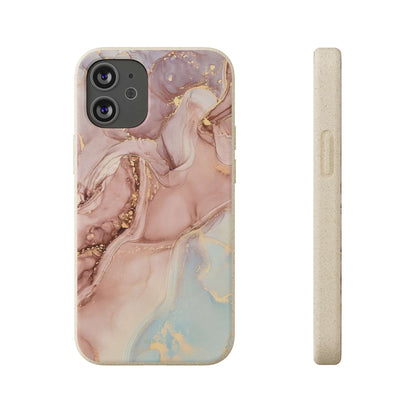 Golden Rose Marble - Eco Case iPhone 12 Mini - Tallpine Cases | Sustainable and Eco-Friendly - Abstract Hot Marble Pink