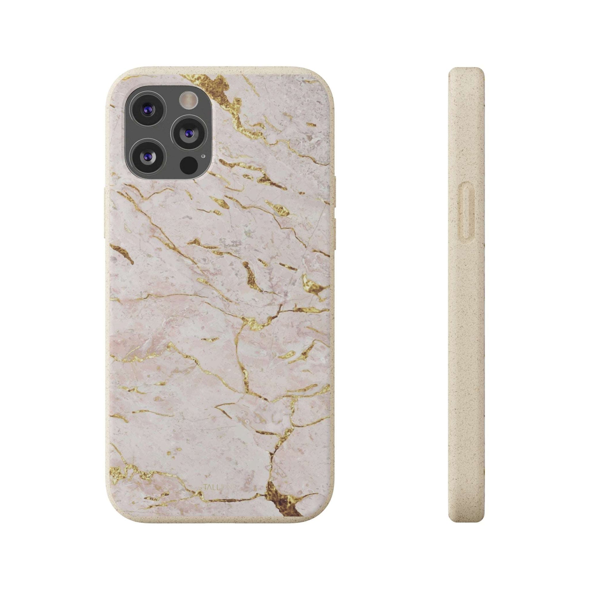 Golden Vanilla Marble - Eco Case iPhone 12 Pro - Tallpine Cases | Sustainable and Eco-Friendly - Abstract Marble White
