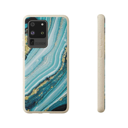 Golden Azure Marble - Eco Case Samsung Galaxy S20 Ultra - Tallpine Cases | Sustainable and Eco-Friendly - Abstract Blue Marble