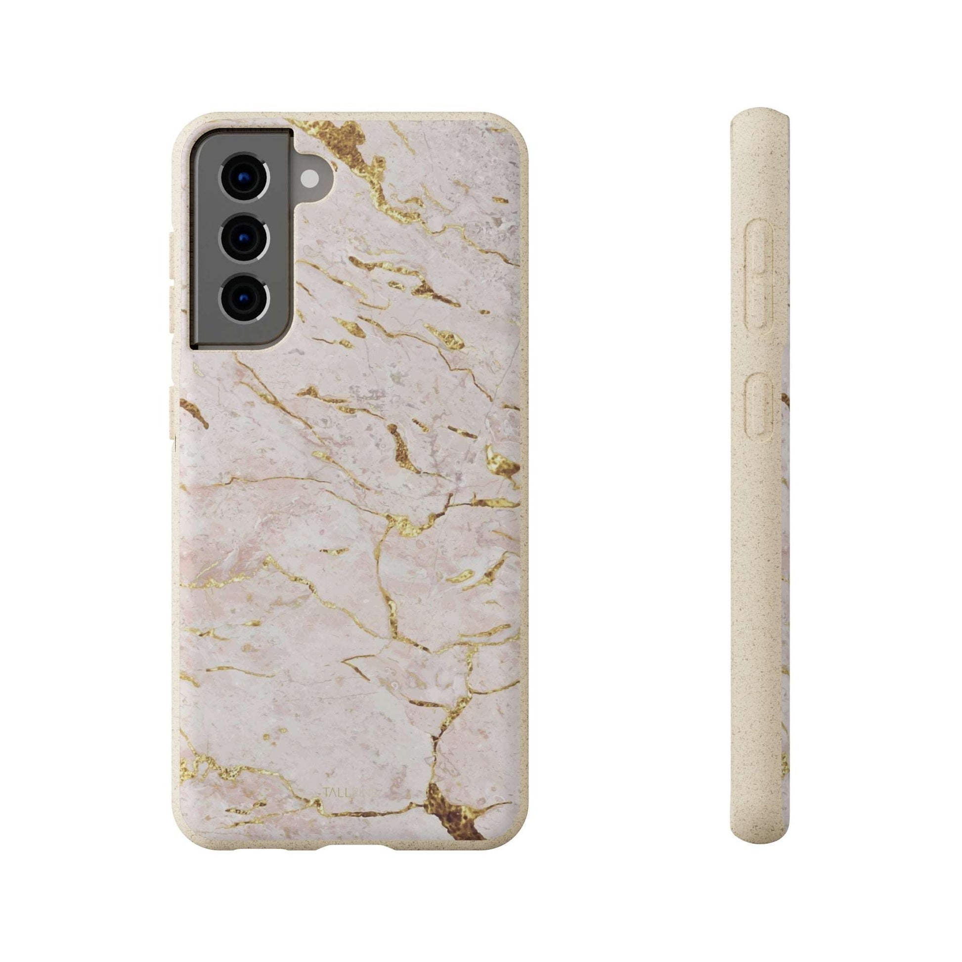 Golden Vanilla Marble - Eco Case Samsung Galaxy S21 - Tallpine Cases | Sustainable and Eco-Friendly - Abstract Marble White