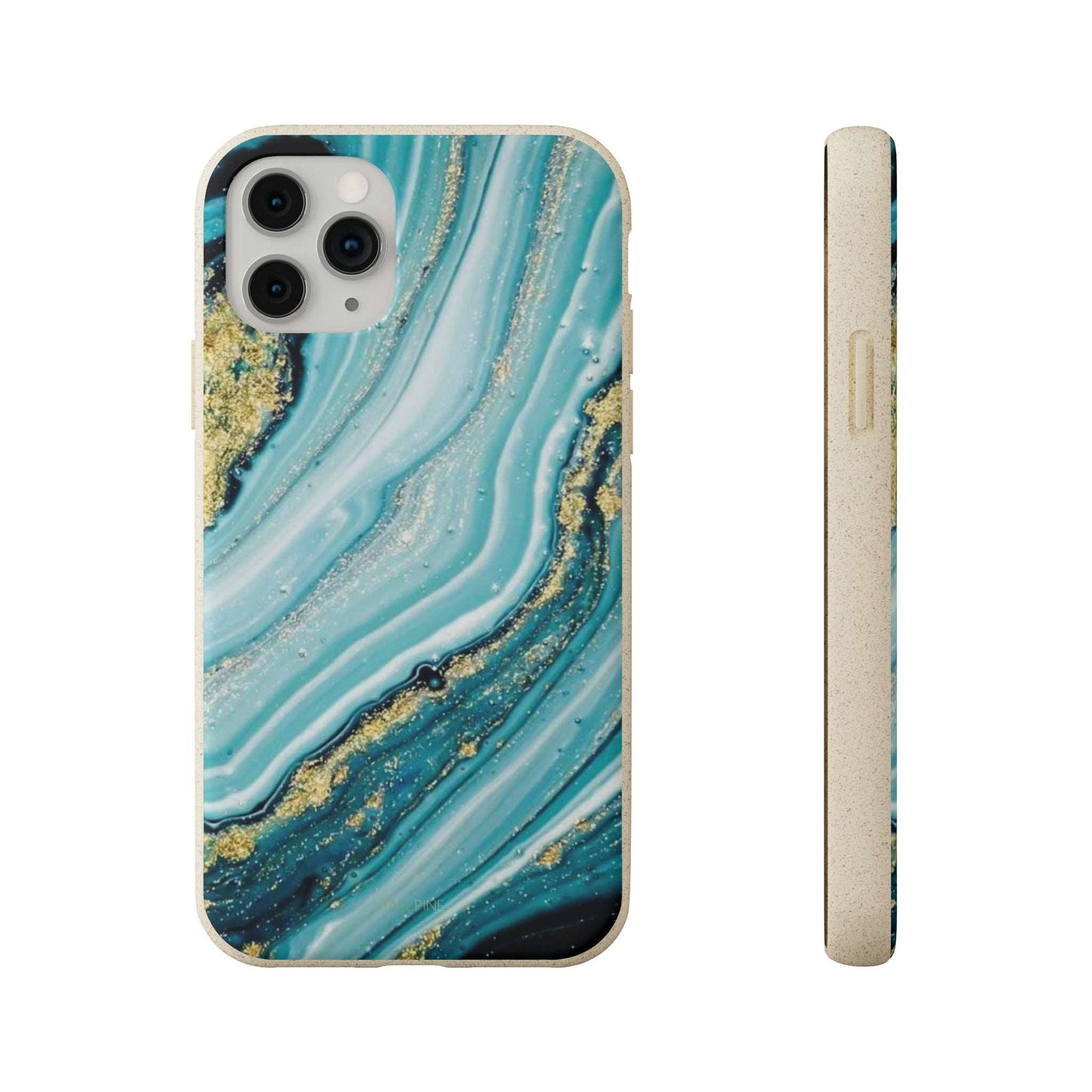Golden Azure Marble - Eco Case iPhone 11 Pro - Tallpine Cases | Sustainable and Eco-Friendly - Abstract Blue Marble