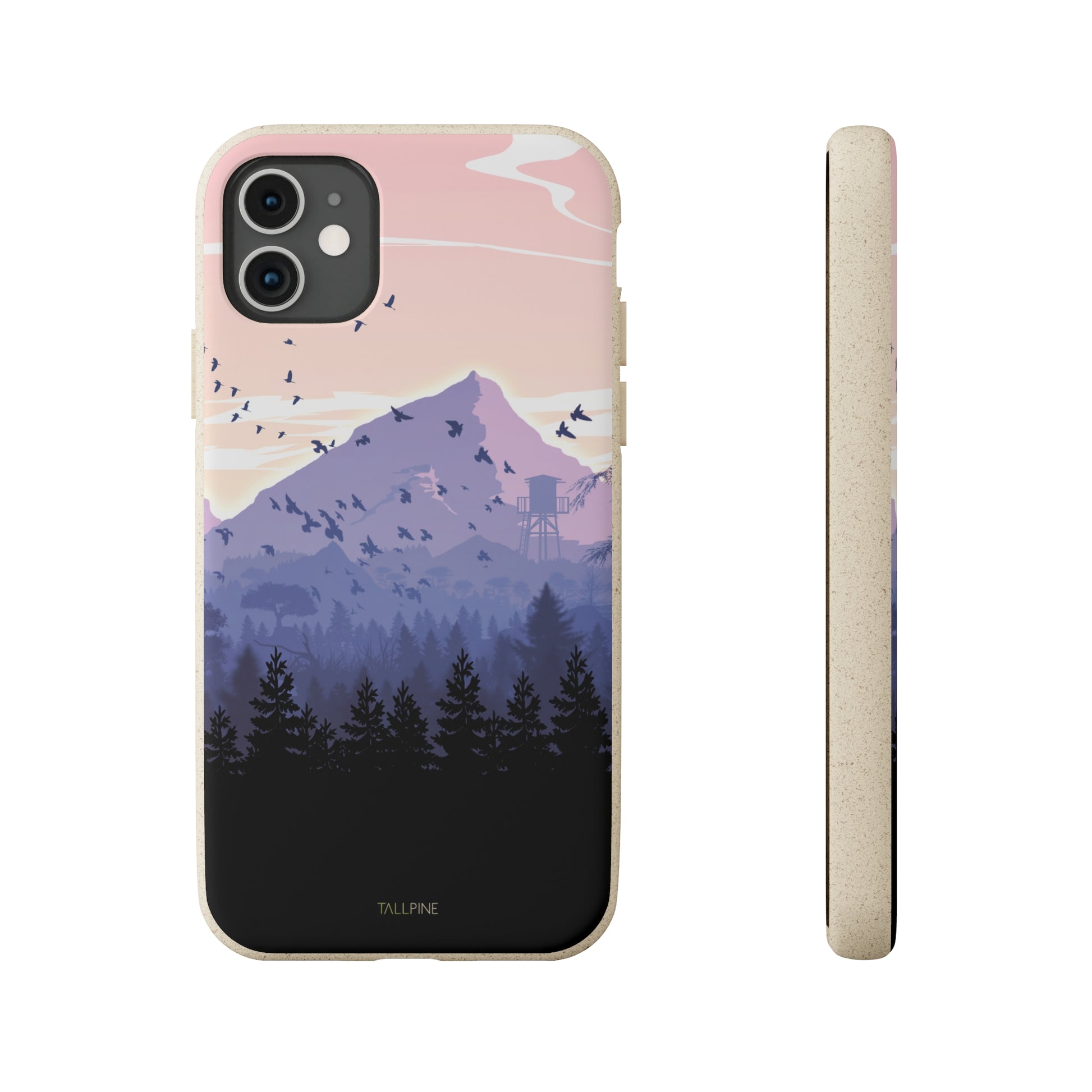 Pink Forest - Eco Case iPhone 11 - Tallpine Cases | Sustainable and Eco-Friendly - Forest Mountain Nature Pink