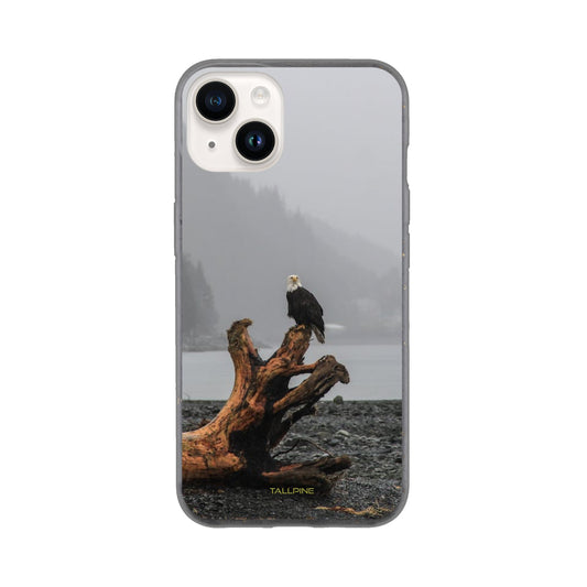 Perched Eagle - Eco Case iPhone 14 - Tallpine Cases | Sustainable and Eco-Friendly Phone Cases - Animals Birds Gray New