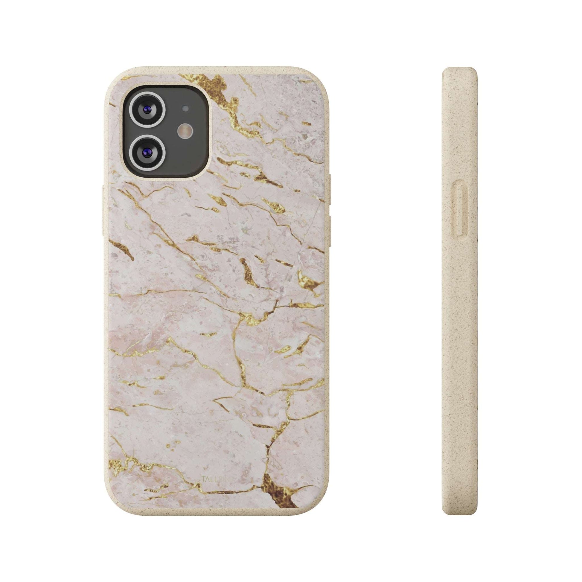 Golden Vanilla Marble - Eco Case iPhone 12 - Tallpine Cases | Sustainable and Eco-Friendly - Abstract Marble White