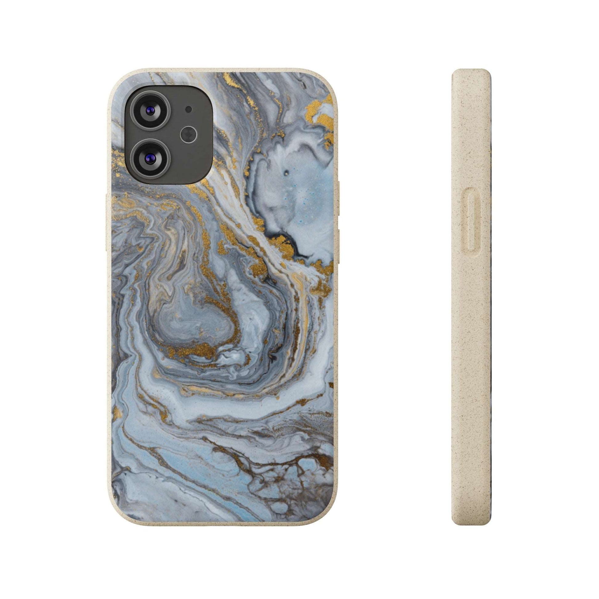 Chrome Marble - Eco Case iPhone 12 Mini - Tallpine Cases | Sustainable and Eco-Friendly - Abstract Blue Marble