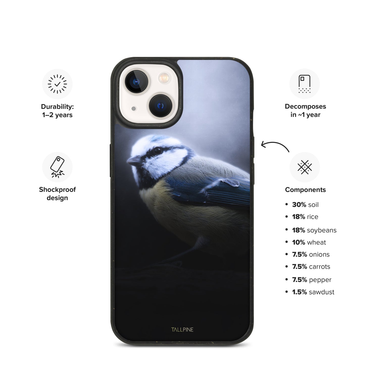 Blue Bird - Eco Case - Tallpine Cases | Sustainable and Eco-Friendly Phone Cases - Animals Birds