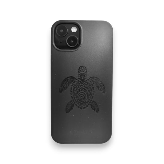 Compostable iPhone Case - Black - 3D Engraved - Evergreen Turtle