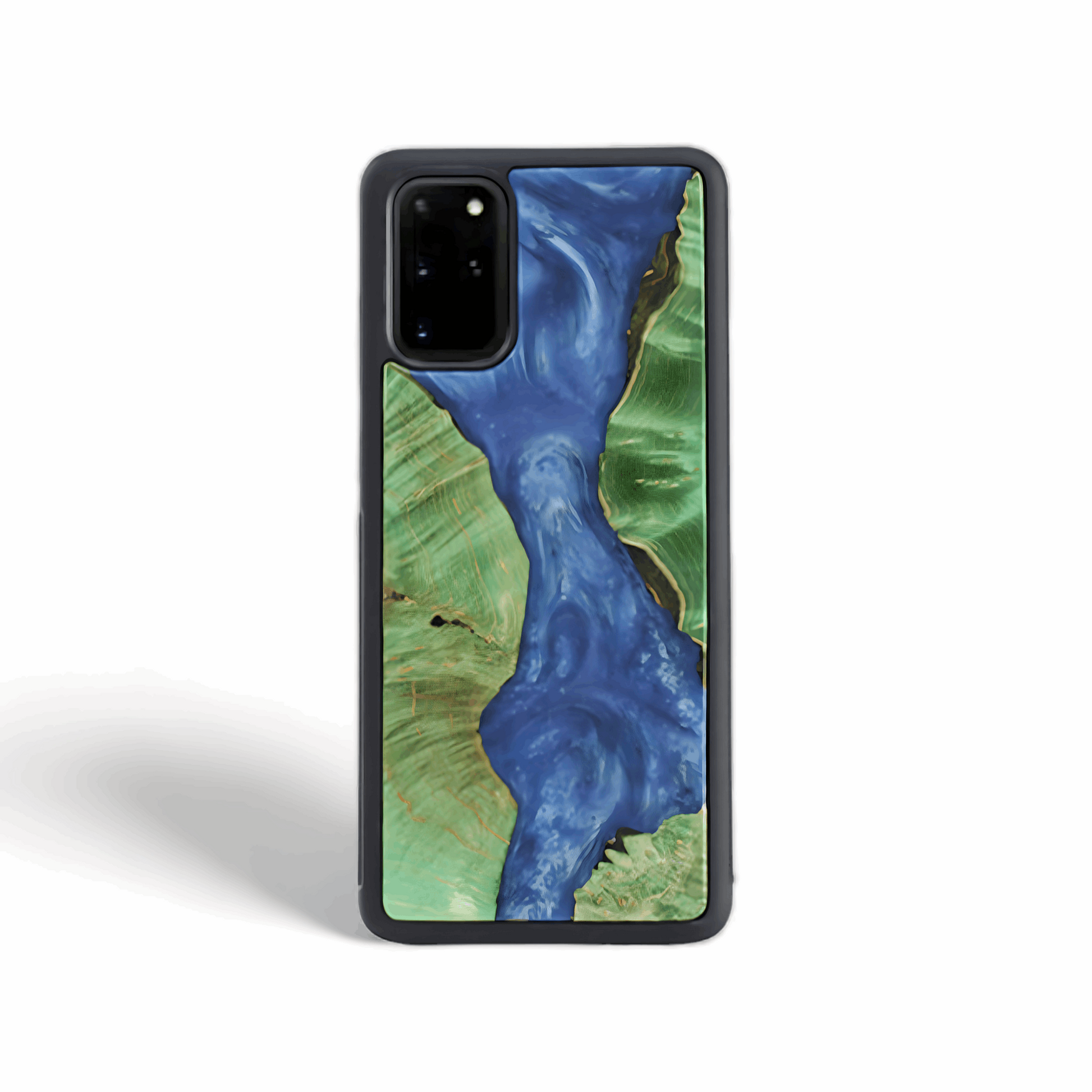 Wood and Resin Galaxy Case - Green - Tallpine | Sustainable and Eco-Friendly Phone Cases - Blue Green Wood