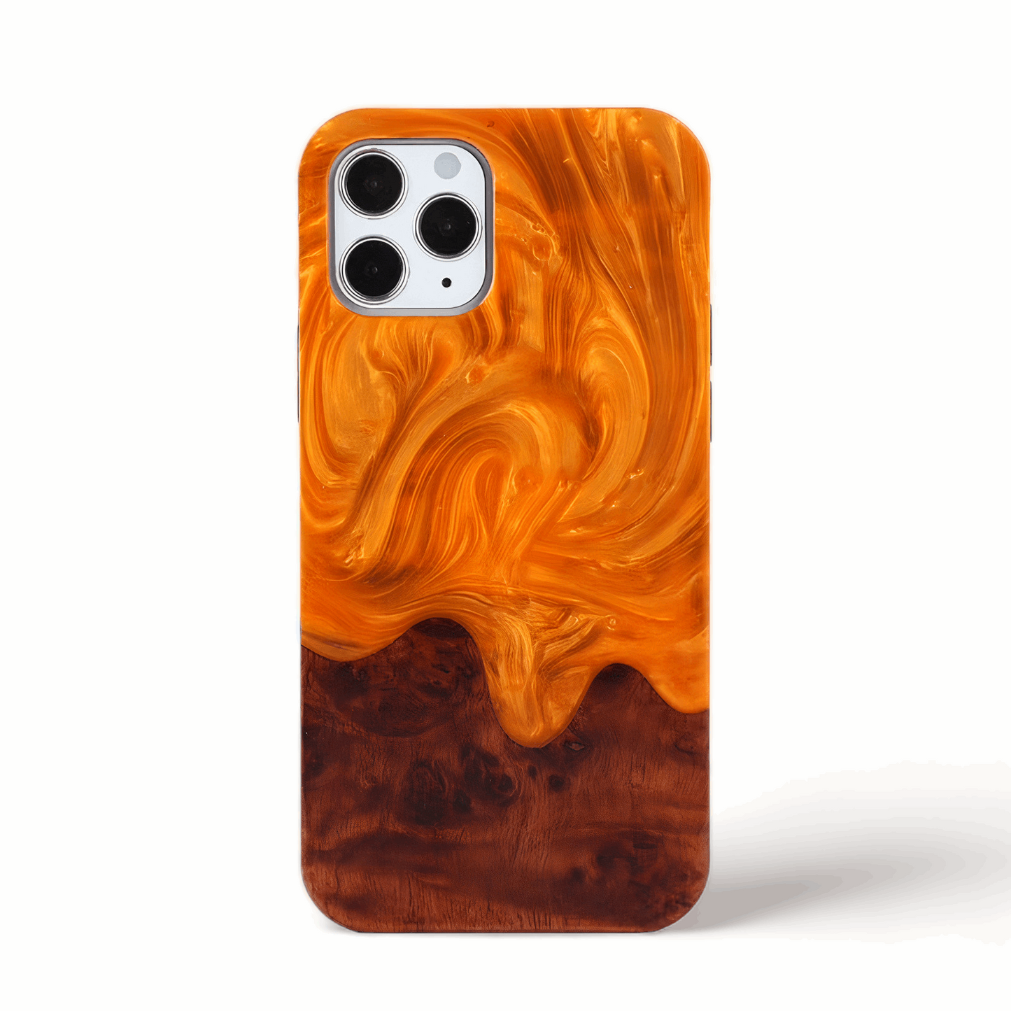 Wood and Resin iPhone Case - Citrine Orange - Tallpine | Sustainable and Eco-Friendly Phone Cases - orange Wood