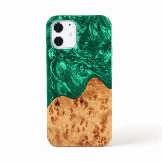 Wood and Resin iPhone Case - Emerald Green - Tallpine | Sustainable and Eco-Friendly Phone Cases - Green Wood