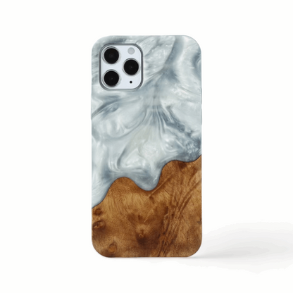 Wood and Resin iPhone Case - Pearl White