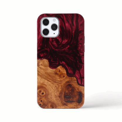 Wood and Resin iPhone Case - Ruby Red - Tallpine | Sustainable and Eco-Friendly Phone Cases - Red Wood