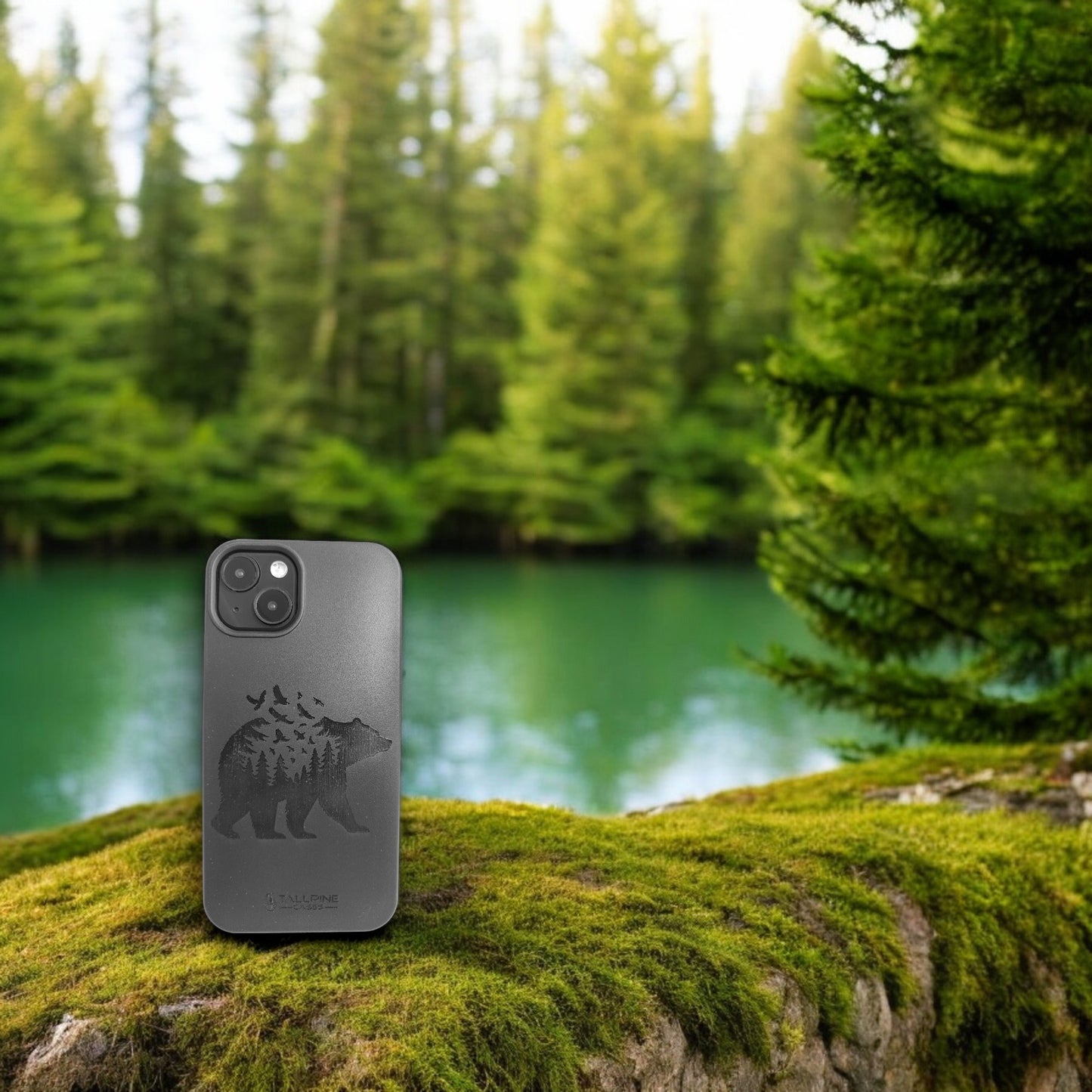 Kompostoituva iPhone-suojakuori - Musta - 3D Kaiverrettu - Otso