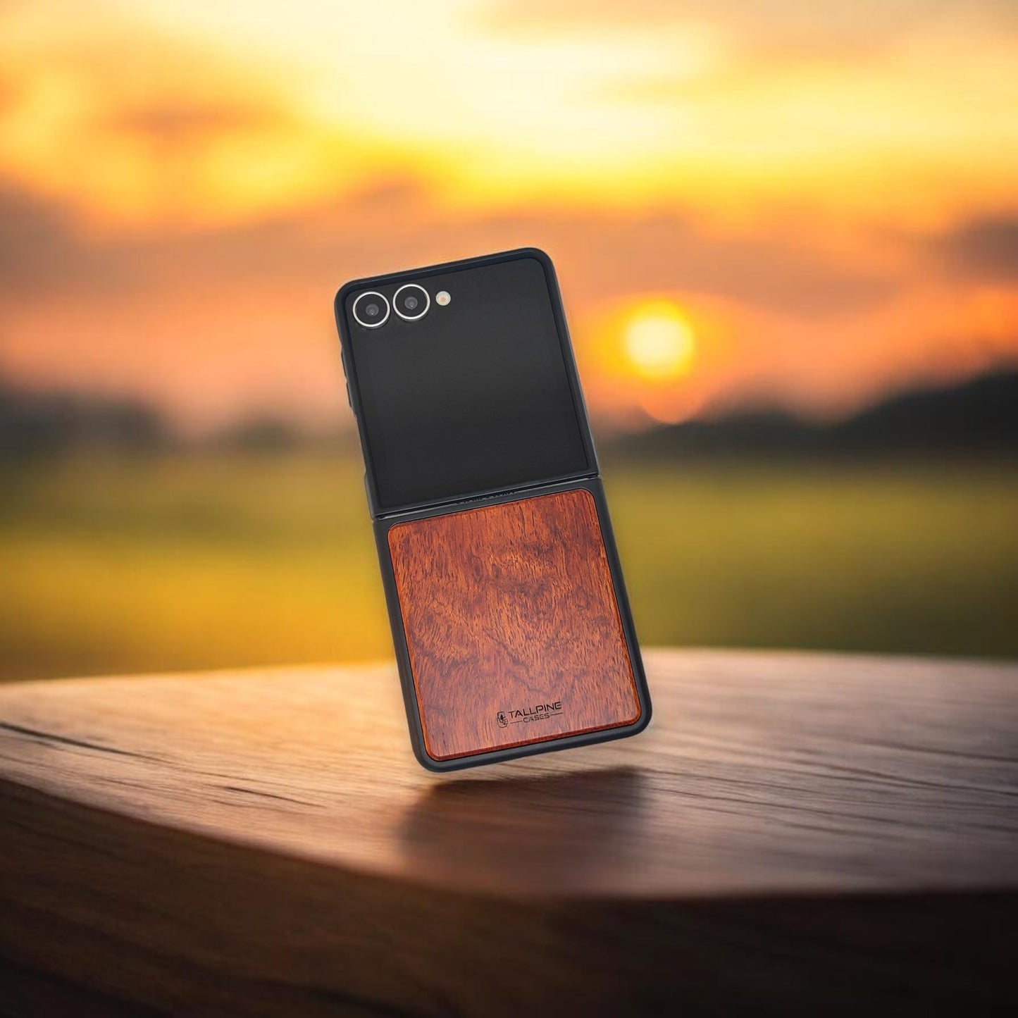 Wood Galaxy Z Flip Case - Rosewood