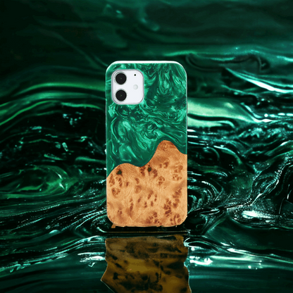 Wood and Resin iPhone Case - Emerald Green - Tallpine | Sustainable and Eco-Friendly Phone Cases - Green Wood